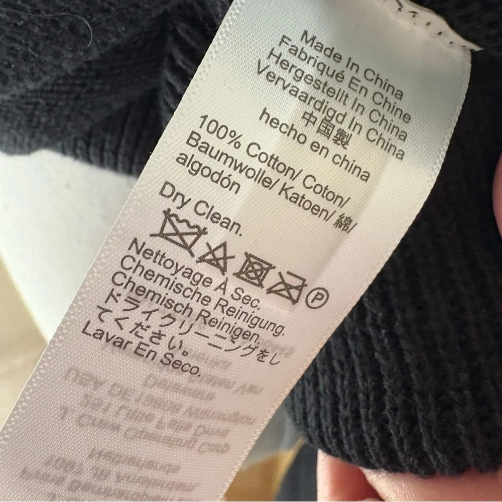 J CREW Emilie Sweater Black‎ White Trim Size XS Preppy